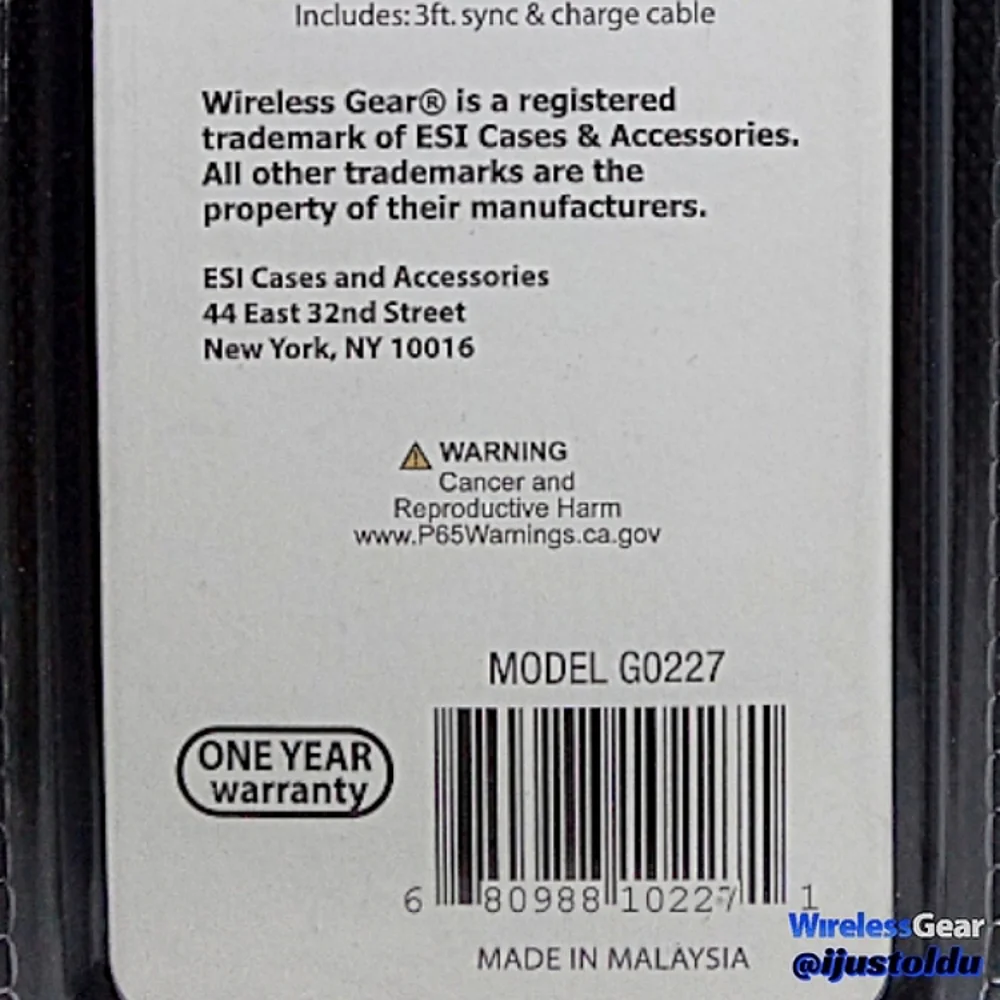 Wireless Gear Micro USB Sync & Charge Flashing Cable | 3 ft Cable | Model G0227